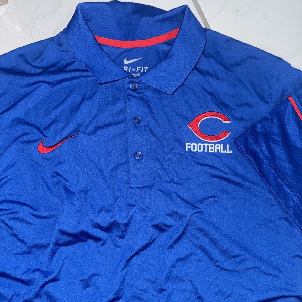 Nike Chicago Bears NFL Football Dri Fit Polo Shirt Men's L 22x30 Swoosh Logo